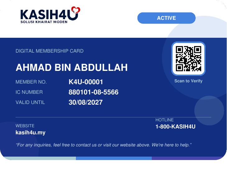 Contoh Kad Keahlian Digital KASIH4U